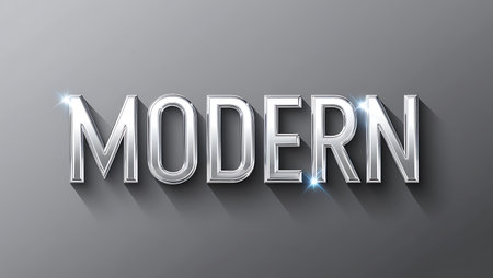 Moodin silver letters on a grey background. Vector illustration.の素材