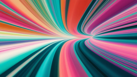 abstract background with smooth lines in pink, blue and green colorsの素材