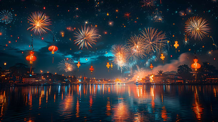 Abstract 3d rendering of chaotic multicolored hexagons. Bokeh backgroundの素材