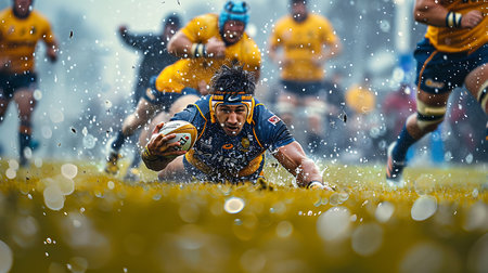 Rugby match between Hammarby IF and Hammarby IF at the Tele2 arena in Stockholm.の素材