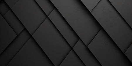 Black abstract geometric background. Minimal design. 3d render illustrationの素材