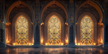 Interior of the Hassan II Mosque in Casablanca, Moroccoの素材