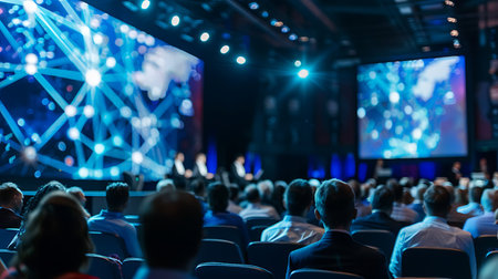 Speaker at Business Conference and Presentation. Audience in the conference hall. Business and Entrepreneurship.の素材