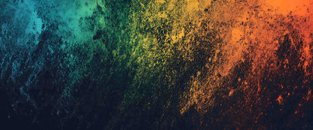 Colorful abstract background with grunge brushstrokes and stains.の素材
