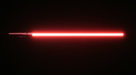 Neon light on black background. Glowing red neon tube.の素材