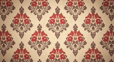 retro wallpaper with damask ornaments - abstract vintage wallpaperの素材