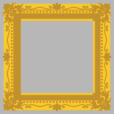 Gold frame with decorative pattern. Vector illustration. Place for your text.のイラスト素材