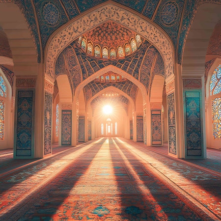 The beautiful interior of the Grand Mosque in Isfahan, Iran.の素材