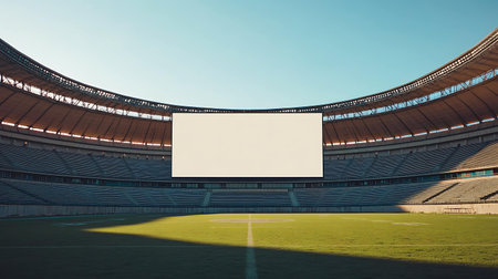 Blank white billboard in the stadium. 3d rendering mock upの素材