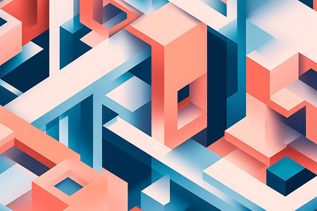Abstract geometric background with 3d cubes. Vector illustration. Eps 10の素材