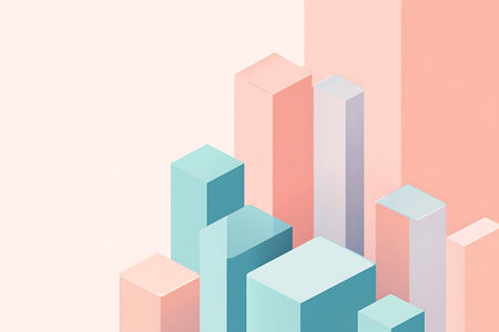 3d render, abstract geometric background, pastel colors, minimal designの素材