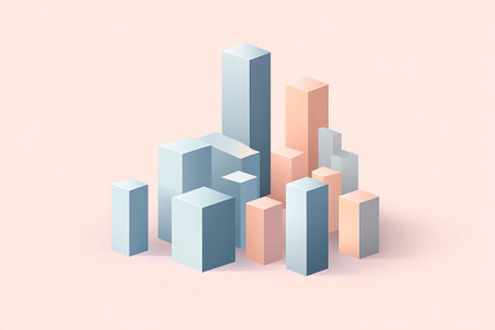 3d illustration of abstract geometric shape in pastel colors. Minimal style.の素材