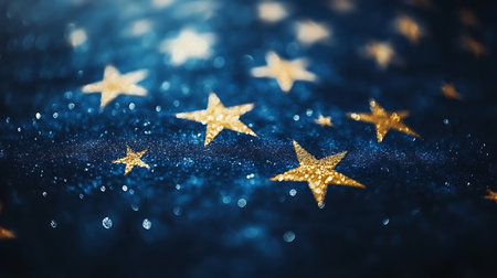 United States of America flag with glitter bokeh effect. 3D renderingの素材