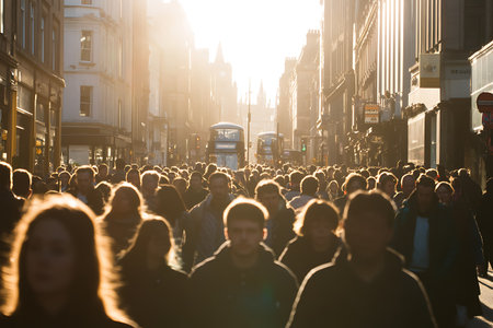 People in Oxford streetの素材