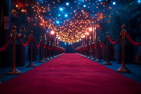 Red carpet at the entrance to the Chinese New Year, China.の素材