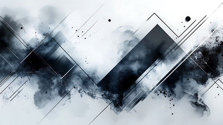 Abstract black and white background with grunge elements. Vector illustration.の素材