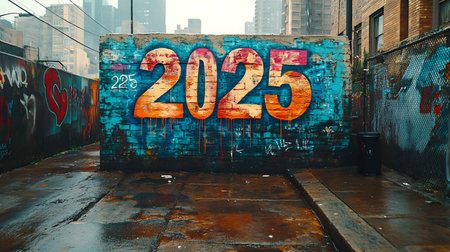 Colorful graffiti on a wall in Manhattan, New York City.の素材