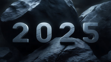 Happy New Year 2015. 3D render. Abstract background with numbers.の素材