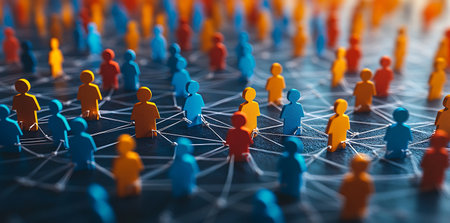Social network concept. Network of people. 3d render illustration.の素材