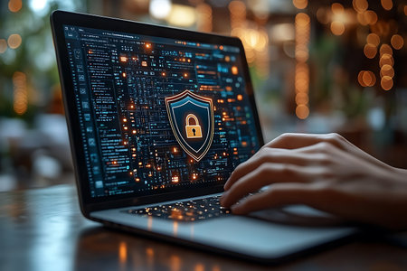 Cyber security and information protection. Internet security and information safety.の素材