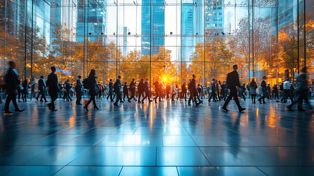 business people walking in the city,shanghai china.の素材