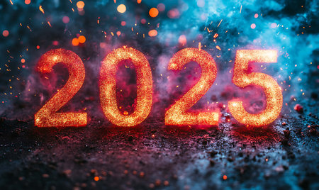 Happy New Year 2015. Colorful background with numbers. 3D illustrationの素材