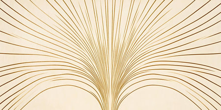 Abstract background of lines and curves in golden colors. 3d renderingの素材