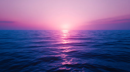 Beautiful sunset over the sea. Sunset on the sea. The sun is reflected in the water.の素材