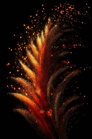 Abstract firework on a black background. Festive background with fireworks.の写真素材