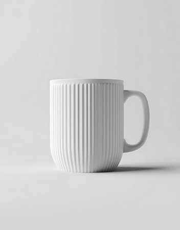 White mug mockup isolated on white background. 3D rendering.の写真素材