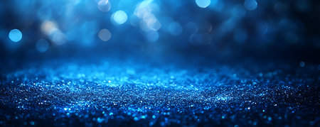 glitter vintage lights background. blue and black. de-focusedの写真素材