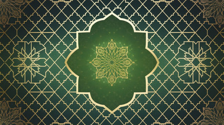 Ramadan Kareem greeting card with arabic pattern. Vector illustrationの写真素材