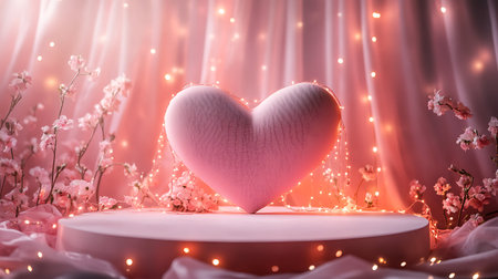 Valentine's day background with heart shape and bokeh lightsの写真素材
