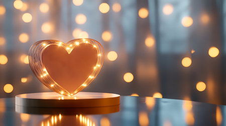 Valentine's day background with heart. 3D Renderingの写真素材