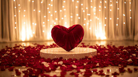 Valentine's day background with heart shape and bokehの写真素材