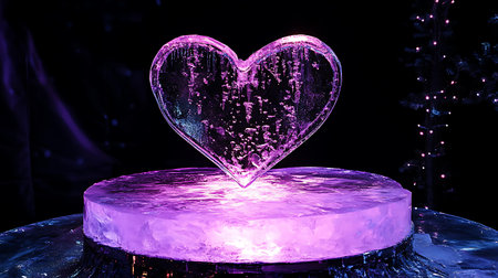 Heart shape in neon light. Valentine's day background. 3d renderingの写真素材