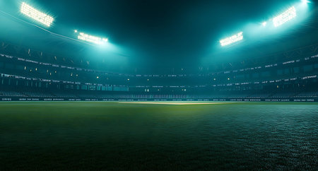 lights at night and the stadium, 3d render illustration of soccer stadiumの写真素材