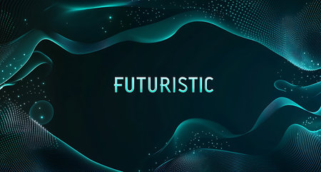 Futuristic abstract background with glowing particles. Vector Illustration.の写真素材