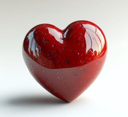 Red heart on a white background. 3d illustration. High resolution.の写真素材