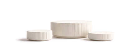 White plastic pill bottles isolated on white background. 3d illustration.の写真素材