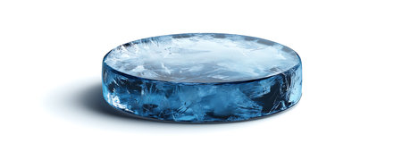 Blue ice on a white background. 3d rendering, 3d illustration.の写真素材