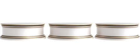 3d render of three white cosmetic containers isolated on white background.の写真素材