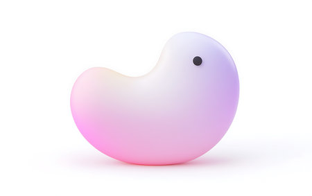 Pink duck isolated on a white background. 3d render illustration.の写真素材