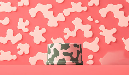 3d rendering of a camouflage skin on a pink background with a patternの写真素材