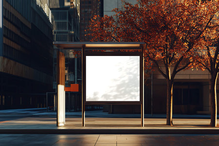 Blank billboard in the city. Mock up, 3D Renderingの写真素材