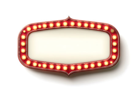 Retro light frame isolated on white background. 3D rendering.の写真素材