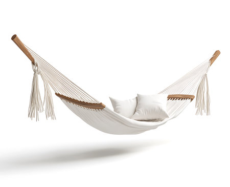 Hammock with pillow isolated on white background. 3d renderの写真素材