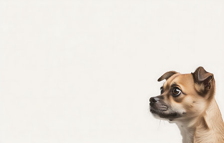 Chihuahua dog on a white background with space for textの素材