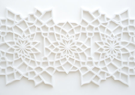 Arabic pattern on the white wall. Decorative element for design.の写真素材