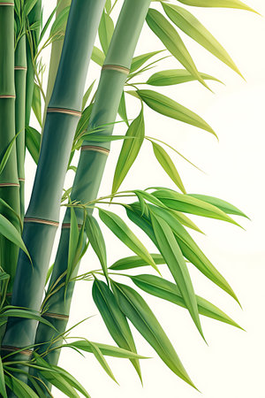 Bamboo background with green leaves. Vector illustration. Eps 10.の写真素材